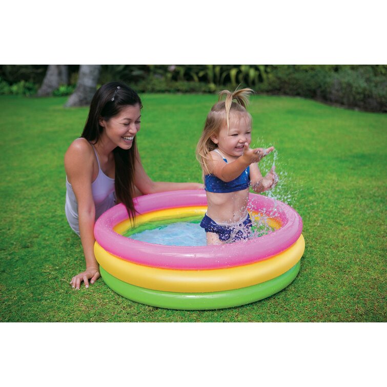 Intex 2.8Ft X 10In Sunset Glow Inflatable Colourful Baby Swimming Pool (2  Pack)